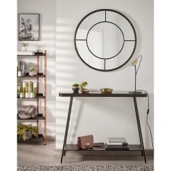 Red Living Console Kingswell - Verre / Métal - Gris / Noir -Meubles de salle à manger Soldes Magasin 1000226423 200928 15151800062 MOOD DETAILS P000000001000226423 mood