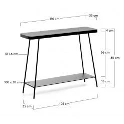Red Living Console Kingswell - Verre / Métal - Gris / Noir -Meubles de salle à manger Soldes Magasin 1000226423 200928 15152000067 SKETCH DETAILS P000000001000226423 sketch