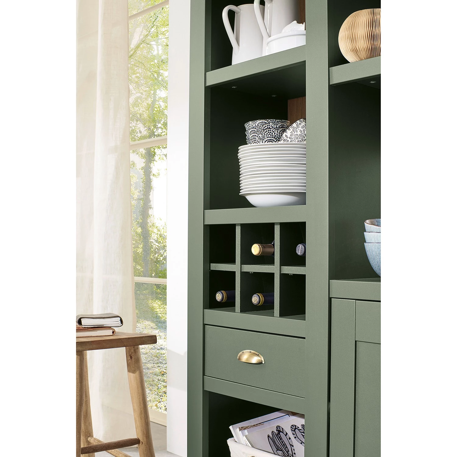 Norrwood Étagère Cardet I - Vert mousse / Imitation chêne de Wotan 7 Norrwood Étagère Cardet I - Vert mousse / Imitation chêne de Wotan – Image 7