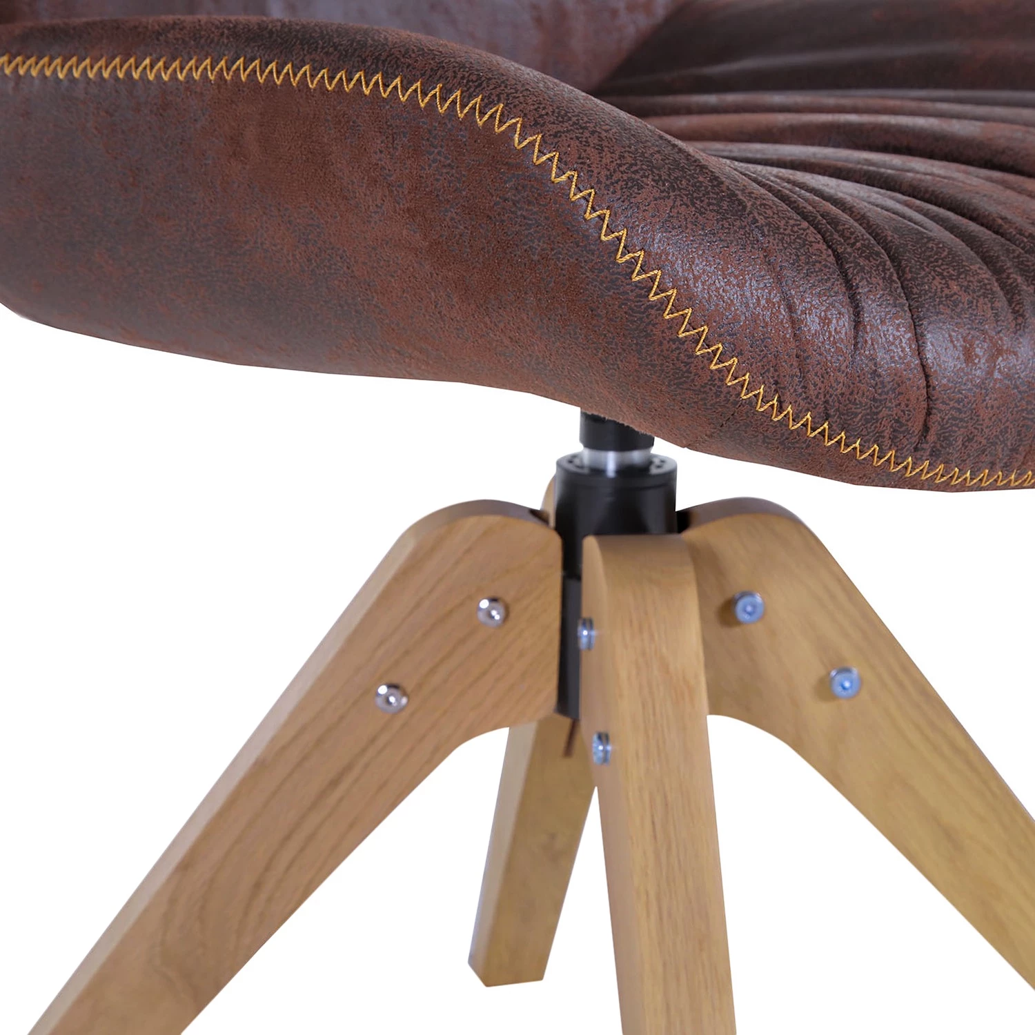 Red Living Chaises capitonnées Wilbur (lot de 2) - Marron vintage 5 Red Living Chaises capitonnées Wilbur (lot de 2) - Marron vintage – Image 5