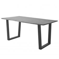 Ars Natura Table Kapra - Acacia Gris - 160 x 90 cm - Noir - Trapézoïdal - Épaisseur plateau : 2.5 cm