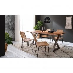 Ars Natura Table Kapra - Acacia brun - 180 x 90 cm - Argenté - Forme en X - Épaisseur plateau : 2.5 cm 14 Ars Natura Table Kapra - Acacia brun - 180 x 90 cm - Argenté - Forme en X - Épaisseur plateau : 2.5 cm -Meubles de salle à manger Soldes Magasin 1000227925 210126 13015100029 MOOD DETAILS P000000001000227925 mood