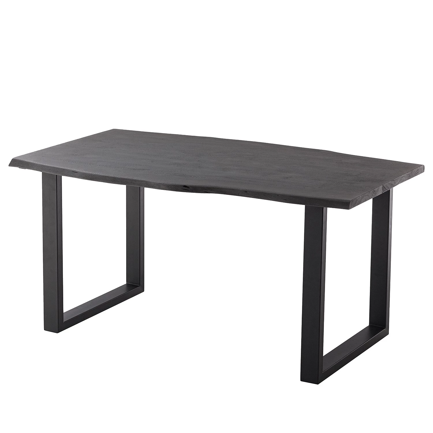 Ars Natura Table Kapra - Acacia Gris - 180 x 90 cm - Noir - Forme en U - Épaisseur plateau : 2.5 cm 1 Ars Natura Table Kapra - Acacia Gris - 180 x 90 cm - Noir - Forme en U - Épaisseur plateau : 2.5 cm