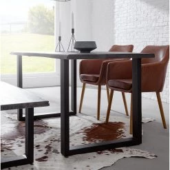 Ars Natura Table Kapra - Acacia Gris - 180 x 90 cm - Noir - Forme en U - Épaisseur plateau : 2.5 cm 29 Ars Natura Table Kapra - Acacia Gris - 180 x 90 cm - Noir - Forme en U - Épaisseur plateau : 2.5 cm -Meubles de salle à manger Soldes Magasin 1000227930 210208 10041800011 MOOD DETAILS P000000001000227930 mood