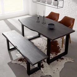 Ars Natura Table Kapra - Acacia Gris - 180 x 90 cm - Noir - Forme en U - Épaisseur plateau : 2.5 cm 20 Ars Natura Table Kapra - Acacia Gris - 180 x 90 cm - Noir - Forme en U - Épaisseur plateau : 2.5 cm -Meubles de salle à manger Soldes Magasin 1000227930 210208 10041800013 MOOD DETAILS P000000001000227930 mood