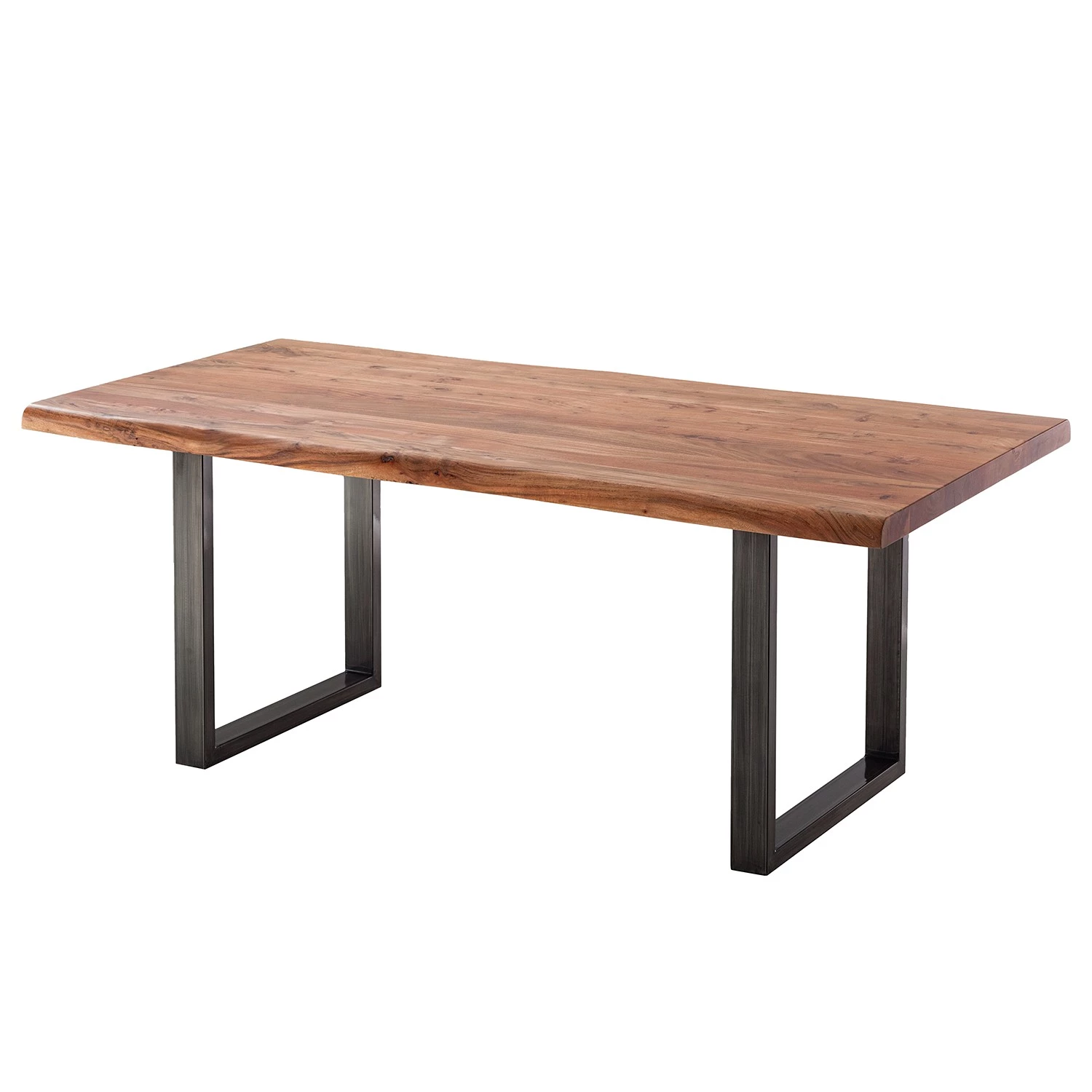 Ars Natura Table Kapra - Acacia brun - 200 x 100 cm - Métal vintage - Forme en U - Épaisseur plateau : 5 cm 1 Ars Natura Table Kapra - Acacia brun - 200 x 100 cm - Métal vintage - Forme en U - Épaisseur plateau : 5 cm