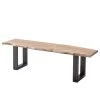 Ars Natura Banc Kapra - Acacia brun - Largeur : 160 cm - Métal vintage - Forme en U