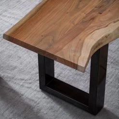 Ars Natura Banc Kapra - Acacia brun - Largeur : 160 cm - Métal vintage - Forme en U -Meubles de salle à manger Soldes Magasin 1000228071 210212 13402800083 DETAILS P000000001000228071