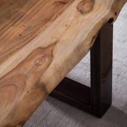 Ars Natura Banc Kapra - Acacia brun - Largeur : 160 cm - Métal vintage - Forme en U -Meubles de salle à manger Soldes Magasin 1000228071 210212 13403000084 DETAILS P000000001000228071