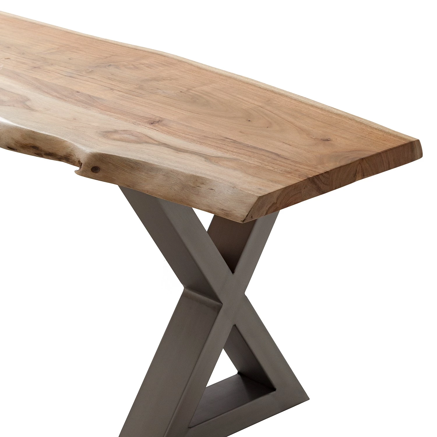 Ars Natura Banc Kapra - Acacia brun - Largeur : 160 cm - Argenté - Forme en X 6 Ars Natura Banc Kapra - Acacia brun - Largeur : 160 cm - Argenté - Forme en X – Image 6