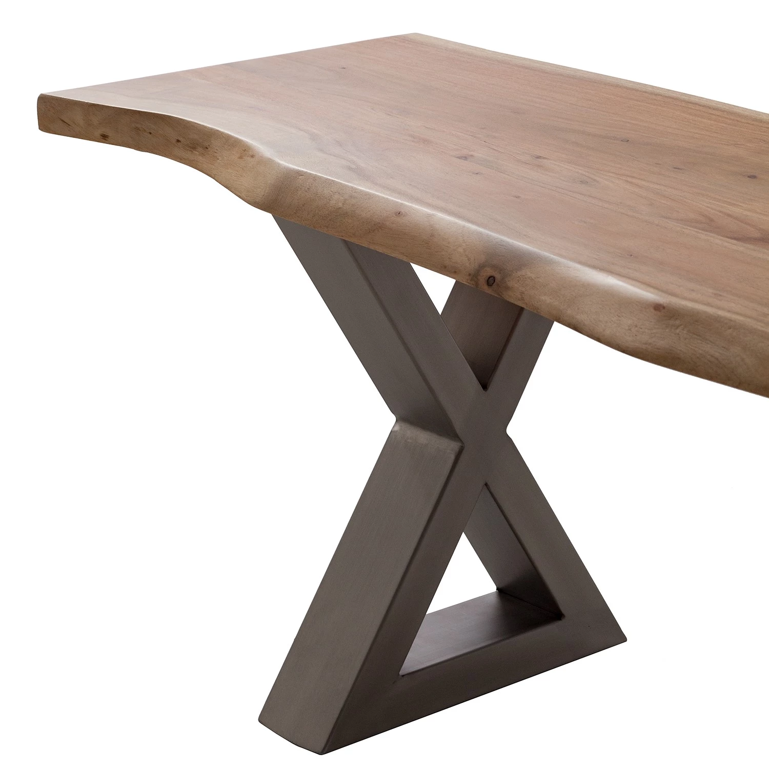 Ars Natura Banc Kapra - Acacia brun - Largeur : 160 cm - Argenté - Forme en X 7 Ars Natura Banc Kapra - Acacia brun - Largeur : 160 cm - Argenté - Forme en X – Image 7