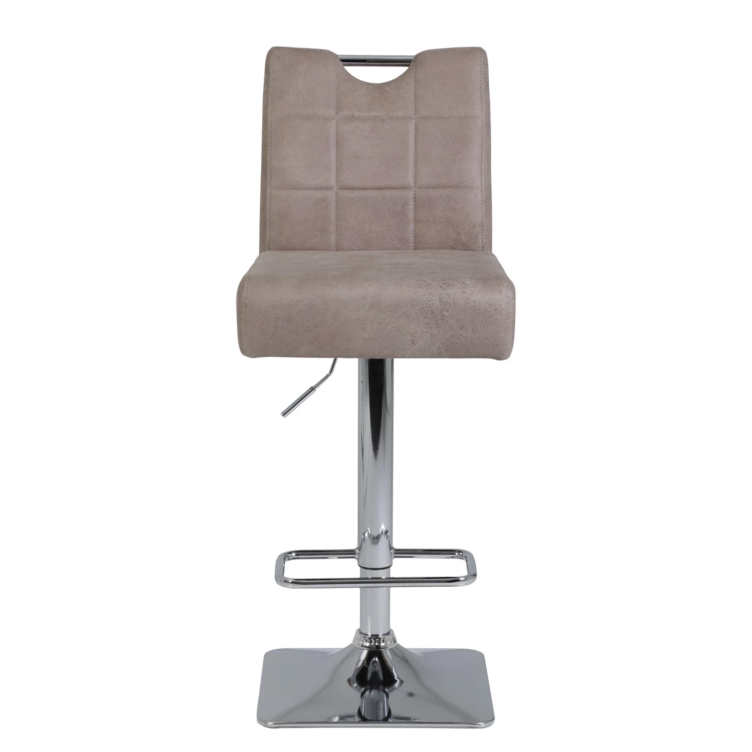 Loftscape Chaises de bar Topid II (lot de 2) - Microfibre / Acier - Beige vintage / Chrome 2 Loftscape Chaises de bar Topid II (lot de 2) - Microfibre / Acier - Beige vintage / Chrome – Image 2