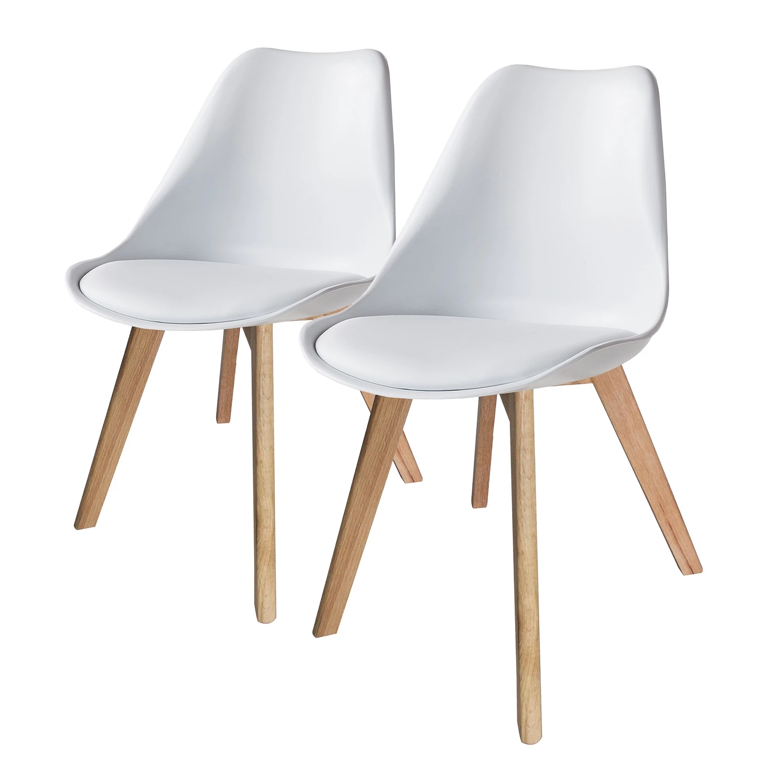 Mørteens Chaises Woodwynn (lot de 2) - Blanc 1 Mørteens Chaises Woodwynn (lot de 2) - Blanc
