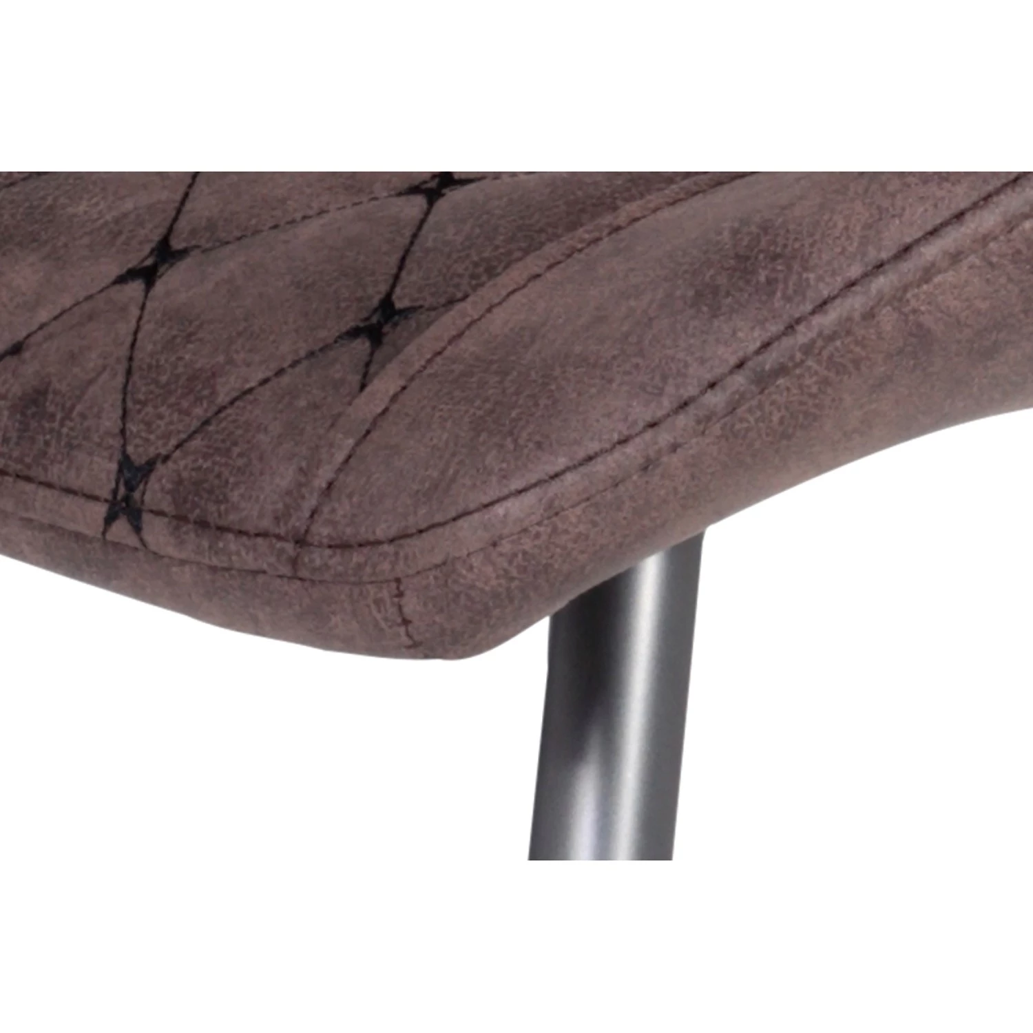 Loftscape Chaises capitonnées McLean (lot de 2) - Microfibre / Acier - Marron foncé vintage 6 Loftscape Chaises capitonnées McLean (lot de 2) - Microfibre / Acier - Marron foncé vintage – Image 6