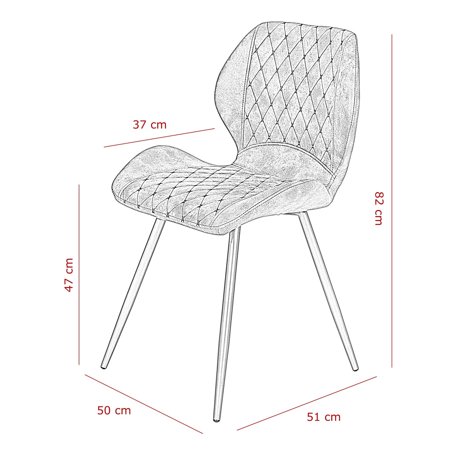 Loftscape Chaises capitonnées McLean (lot de 2) - Microfibre / Acier - Marron foncé vintage 8 Loftscape Chaises capitonnées McLean (lot de 2) - Microfibre / Acier - Marron foncé vintage – Image 8