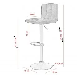 Loftscape Chaises de bar Gasny (lot de 2) - Microfibre / Acier - Marron foncé -Meubles de salle à manger Soldes Magasin 1000228922 201104 15385600070 SKETCH DETAILS P000000001000228922 sketch