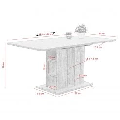 Loftscape Table Frise (extensible) - Imitation chêne de San Remo clair -Meubles de salle à manger Soldes Magasin 1000228954 201104 15385700241 SKETCH DETAILS P000000001000228954 sketch