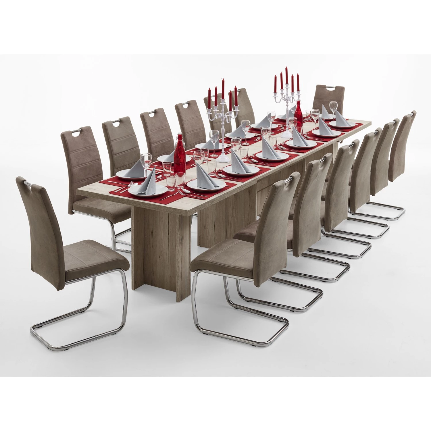 Loftscape Table Biran (extensible) - Imitation chêne sable 2 Loftscape Table Biran (extensible) - Imitation chêne sable – Image 2