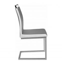 Loftscape Chaises cantilever Ibos (lot de 2) - Imitation cuir - Chrome - Gris -Meubles de salle à manger Soldes Magasin 1000229583 201104 14080900056 DETAILS P000000001000229583