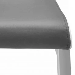 Loftscape Chaises cantilever Ibos (lot de 2) - Imitation cuir - Chrome - Gris -Meubles de salle à manger Soldes Magasin 1000229583 201104 14081100058 DETAILS P000000001000229583