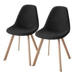 Norrwood Chaises Villars (lot de 2) - Tissu / Fer - Noir