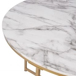 Jack & Alice Table Katori - Imitation marbre blanc / Doré -Meubles de salle à manger Soldes Magasin 1000230149 210708 14552700056 DETAILS P000000001000230149