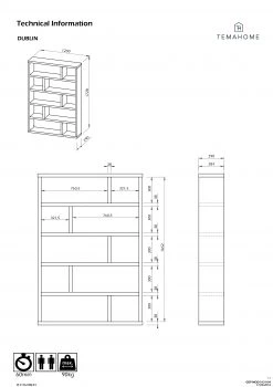 Temahome Étagère Dublin - Imitation béton - Mukali - Hauteur : 173 cm -Meubles de salle à manger Soldes Magasin 1000230801 201113 12493300005 DETAILS P000000001000230801