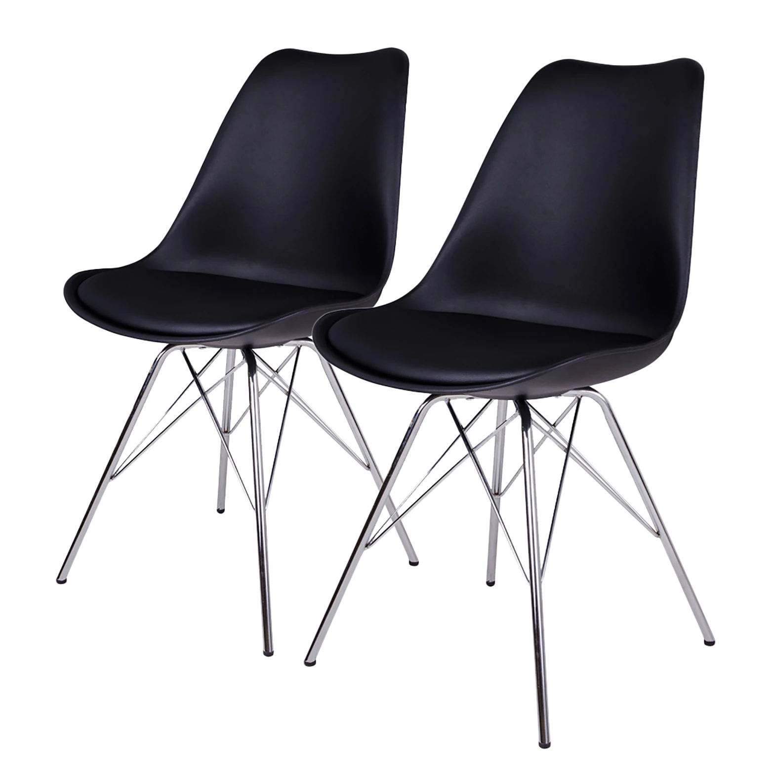 Norrwood Chaises Vaire (lot de 2) - Matière plastique / Acier - Noir 1 Norrwood Chaises Vaire (lot de 2) - Matière plastique / Acier - Noir