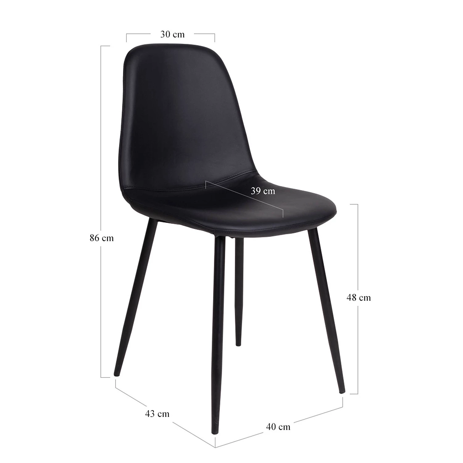 Norrwood Chaises Renty I (lot de 2) - Imitation cuir / Acier - Noir 6 Norrwood Chaises Renty I (lot de 2) - Imitation cuir / Acier - Noir – Image 6