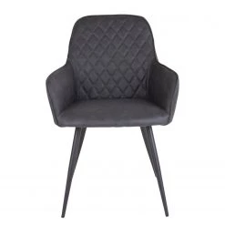 Red Living Chaises à accoudoirs Pierry I (lot de 2) - Imitation cuir / Acier - Gris vintage -Meubles de salle à manger Soldes Magasin 1000231016 201125 16492300076 DETAILS P000000001000231016