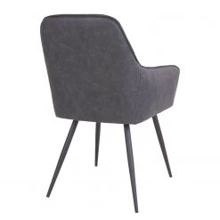 Red Living Chaises à accoudoirs Pierry I (lot de 2) - Imitation cuir / Acier - Gris vintage -Meubles de salle à manger Soldes Magasin 1000231016 201125 16492300078 DETAILS P000000001000231016