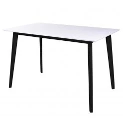 Loftscape Table Pomy I - MDF / Hévéa massif - Blanc / Noir