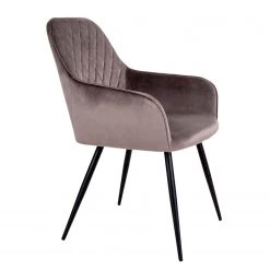 Loftscape Chaise à accoudoirs Pierry II (lot de 2) - Velours / Acier - Taupe -Meubles de salle à manger Soldes Magasin 1000231020 201125 16492500108 DETAILS P000000001000231020