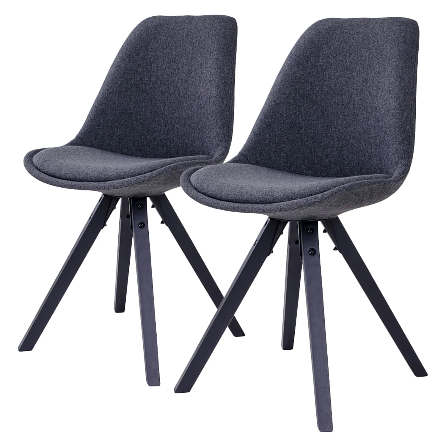 Norrwood Chaises Trebes III (lot de 2) - Tissu / Hévéa massif - Gris foncé / Noir 1 Norrwood Chaises Trebes III (lot de 2) - Tissu / Hévéa massif - Gris foncé / Noir