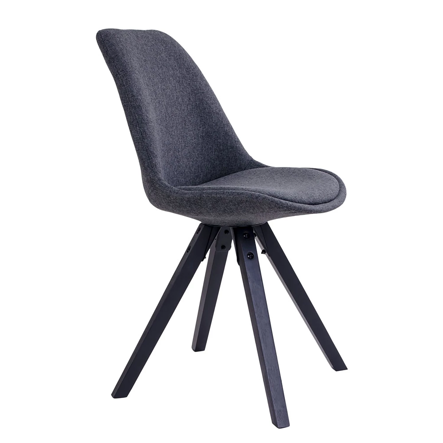 Norrwood Chaises Trebes III (lot de 2) - Tissu / Hévéa massif - Gris foncé / Noir 4 Norrwood Chaises Trebes III (lot de 2) - Tissu / Hévéa massif - Gris foncé / Noir – Image 4