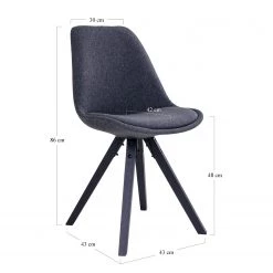 Norrwood Chaises Trebes III (lot de 2) - Tissu / Hévéa massif - Gris foncé / Noir 11 Norrwood Chaises Trebes III (lot de 2) - Tissu / Hévéa massif - Gris foncé / Noir -Meubles de salle à manger Soldes Magasin 1000231022 201125 16492600128 SKETCH DETAILS P000000001000231022 sketch