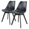 Norrwood Chaises Salon (lot de 2) - Matière plastique / Hévéa massif - Noir
