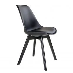 Norrwood Chaises Salon (lot de 2) - Matière plastique / Hévéa massif - Noir -Meubles de salle à manger Soldes Magasin 1000231033 201125 16492900205 DETAILS P000000001000231033