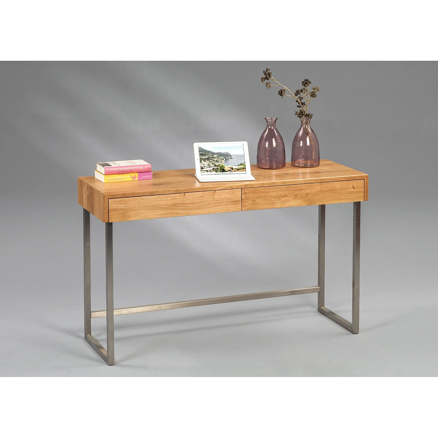 Naturoo Console Sillery - Chêne sauvage massif / Métal - Chêne sauvage / Argenté 2 Naturoo Console Sillery - Chêne sauvage massif / Métal - Chêne sauvage / Argenté – Image 2