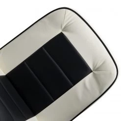 Loftscape Chaises de bar Yoncalla (lot de 2) - Imitation cuir / Métal - Noir et blanc - Chrome -Meubles de salle à manger Soldes Magasin 1000231303 220411 038 DETAILS P000000001000231303