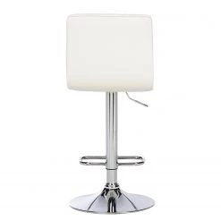 Red Living Chaises de bar Rougon (lot de 2) - Imitation cuir - Chrome - Blanc -Meubles de salle à manger Soldes Magasin 1000231304 220406 040 DETAILS P000000001000231304