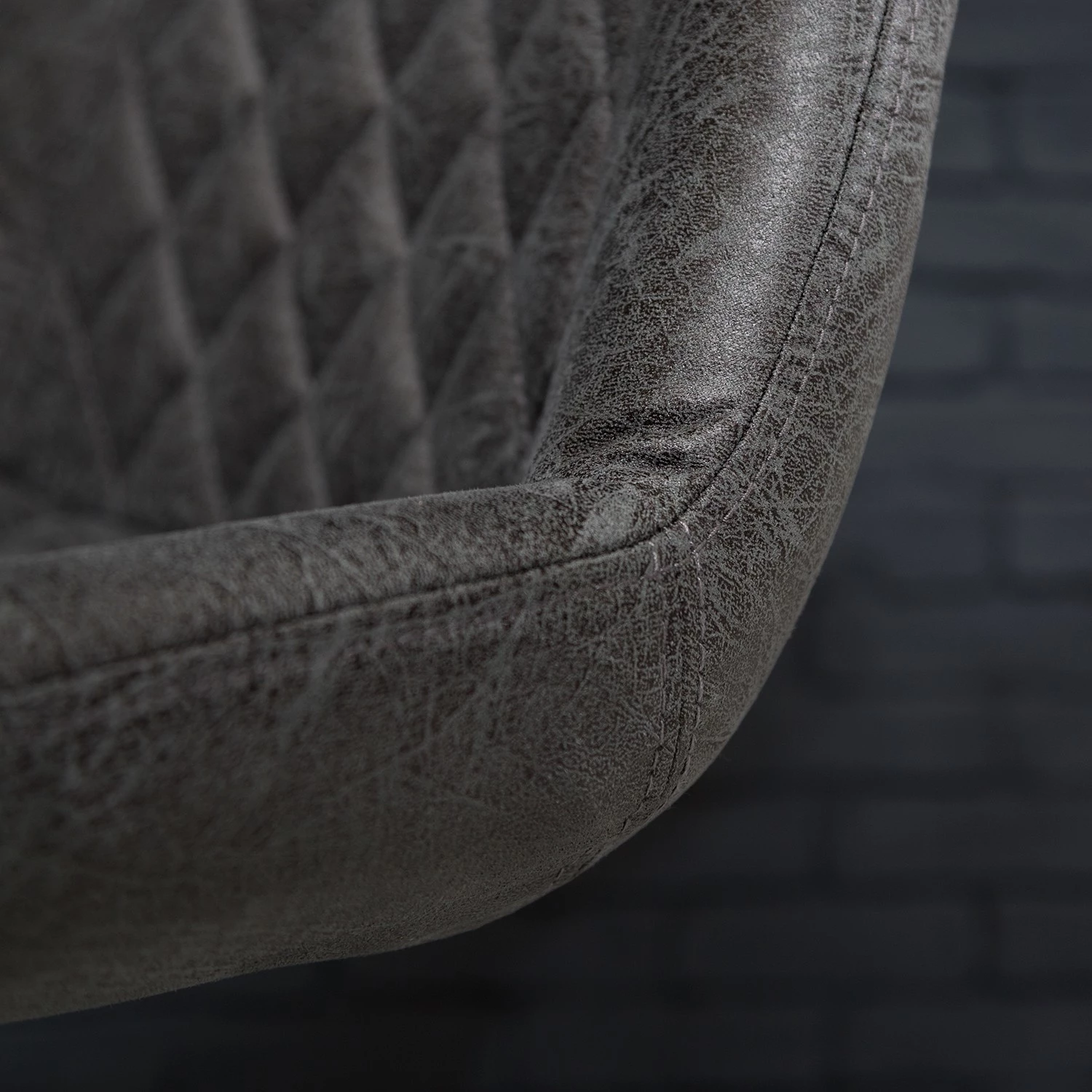 Red Living Chaises de bar Wismes (lot de 2) - Microfibre / Fer - Gris vintage 6 Red Living Chaises de bar Wismes (lot de 2) - Microfibre / Fer - Gris vintage – Image 6