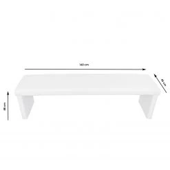 Loftscape Banc Talcott I - Imitation cuir - Chrome - Blanc - Largeur : 160 cm -Meubles de salle à manger Soldes Magasin 1000232777 201204 14062100018 SKETCH DETAILS P000000001000232777 sketch
