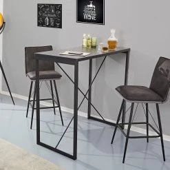 Loftscape Table haute Peille - Imitation frêne foncé / Noir -Meubles de salle à manger Soldes Magasin 1000233962 210108 13074000176 MOOD DETAILS P000000001000233962 mood