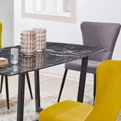 Loftscape Table Colpo - Imitation marbre noir / Noir -Meubles de salle à manger Soldes Magasin 1000233971 210108 13092800264 DETAILS P000000001000233971