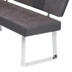 Loftscape Banc d’angle Mile - Cuir synthétique & Microfibre / Acier - Gris vintage / Chrome -Meubles de salle à manger Soldes Magasin 1000233992 210108 13125100422 DETAILS P000000001000233992