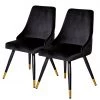 Jack & Alice Chaises capitonnées Loix (lot de 2) - Velours / Acier - Noir
