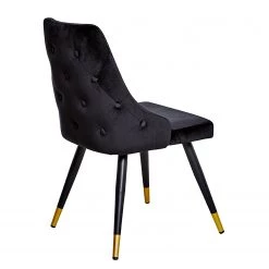 Jack & Alice Chaises capitonnées Loix (lot de 2) - Velours / Acier - Noir -Meubles de salle à manger Soldes Magasin 1000234601 210115 12513500042 DETAILS P000000001000234601