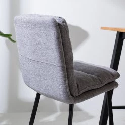 Mørteens Chaise de bar Tillac - Tissu / Acier - Gris chiné / Noir -Meubles de salle à manger Soldes Magasin 1000235382 220801 030 DETAILS P000000001000235382