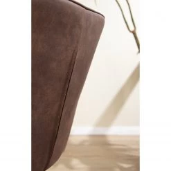 Mørteens Chaise à accoudoirs Ternes - Microfibre / Acier - Marron foncé / Noir -Meubles de salle à manger Soldes Magasin 1000235383 220517 030 DETAILS P000000001000235383